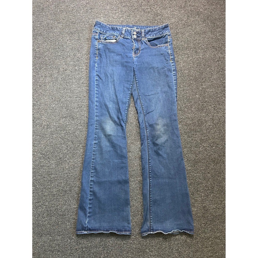 American Eagle Artist Flare Low Rise Blue Jeans Womens 6 Reg Super Stretch Boho